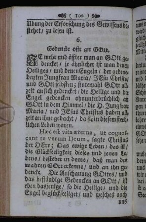 6. Gedencke offt an Gott. - 8. Gehe offt zur H. Communiou.