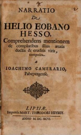Narratio de Helio Eobano Hesso
