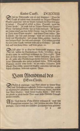 Vom Abendtmal des Herrn Christi.