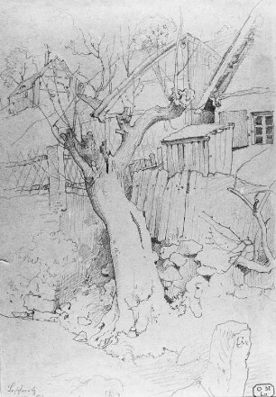 Loschwitz : Loschwitz. Bleistiftzeichnung (17. März 1872; C.M.)