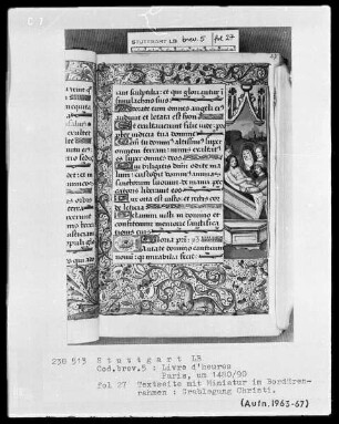 Lateinisches Stundenbuch (Livre d'heures) — Grablegung Christi, Folio 27recto