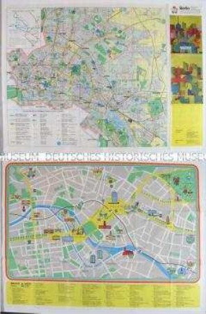 Stadtplan des Zentrums von Berlin (DDR) mit den Veranstaltungsplätzen der X. Weltfestspiele