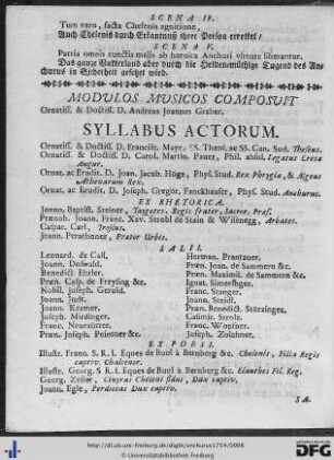 Syllabus Actorum.