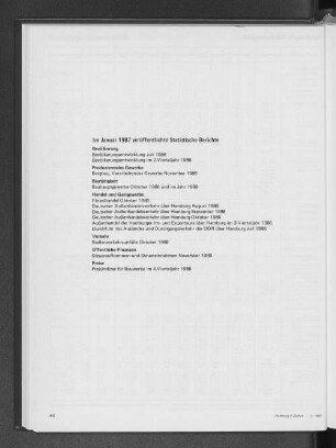 Im Januar 1987 veröffentlichte Statistische Berichte