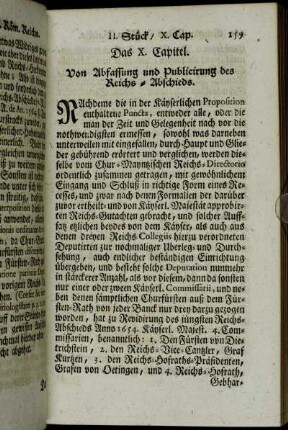 Das X. Capitel. Von Abfassung und Publicirung des Reichs-Abschieds.