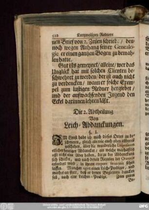 Die 2. Abtheilung Von Leich-Abdanckungen.