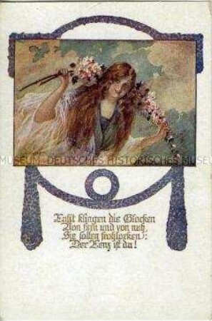 Gedichtillustration, Postkarte des Deutschen Schulvereins, Nr.1078