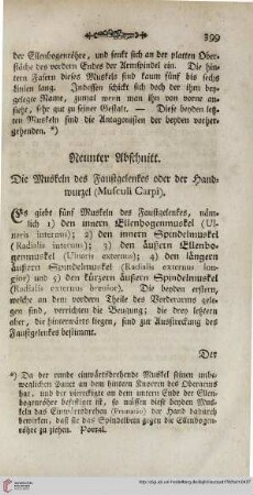 Neunter Abschnitt: Die Muskeln des Faustgelenkes oder der Handwurzel (Musculi Carpi)