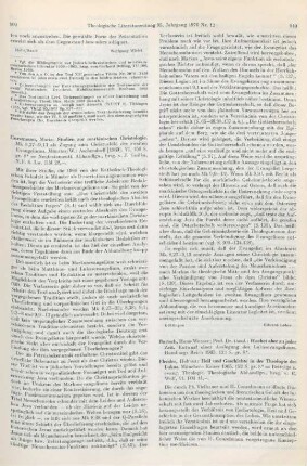 909-910 [Rezension] Horstmann, Maria, Studien zur markinischen Christologie