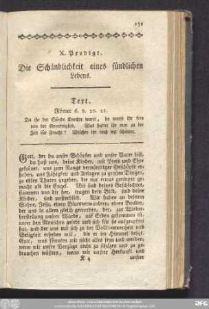 X. Predigt. Die Schändlichkeit eines sündlichen Lebens.
