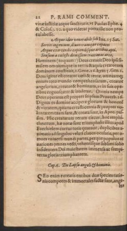 Cap. 6. De Lapsu angeli Et hominis.