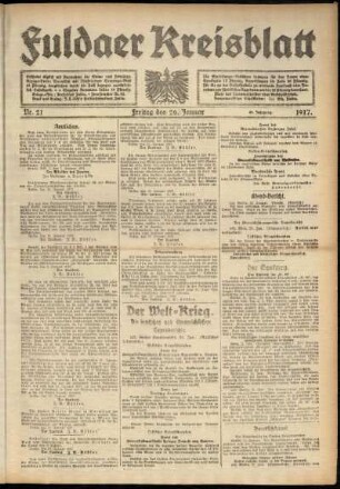 Ausgabe vom Freitag, den 26. Januar 1917.