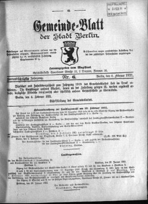 1921,6: Nr. 6, 6. Februar 1921