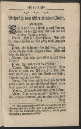 Gespräch von übler Kinder-Zucht