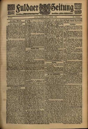 Dritte Ausgabe vom Samstag, den 09. Oktober 1909.
