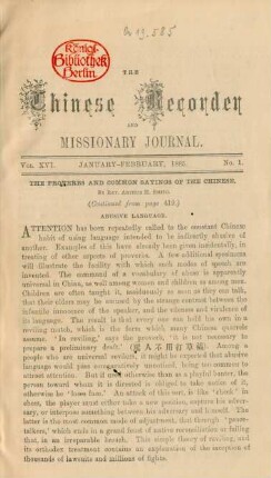 No. 1. January - Februrary, 1885