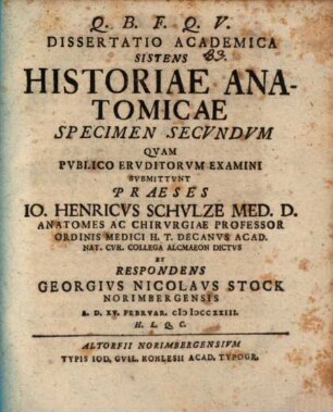 Diss. acad. sistens historiae anatomicae specimen ..., 2