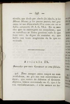 Articulo IX. Descuidos que tuvo Cervántes en esta fábula.