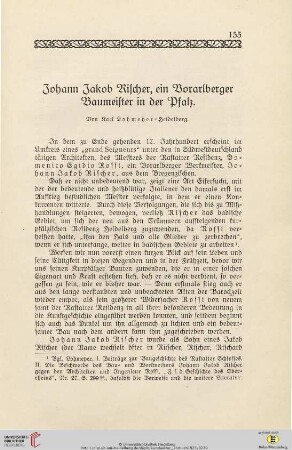 Johann Jakob Rischer, ein Vorarlberger Baumeister in der Pfalz