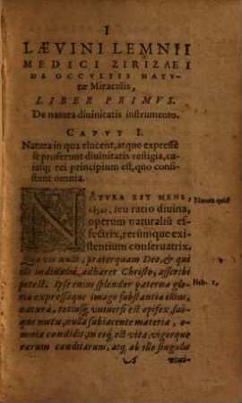 Levini Lemnii De miraculis occultis naturae : libri IV
