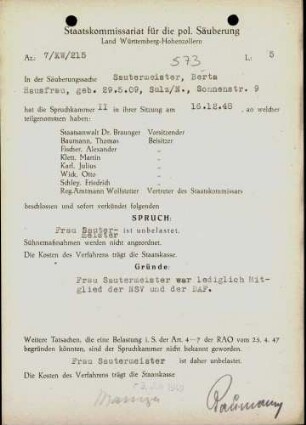 Sautermeister, Berta