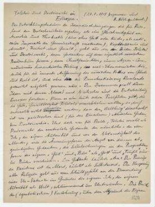 Tolstoi und Dostoiewski in Europa.. Mit einer Widmung an Hannah Höch