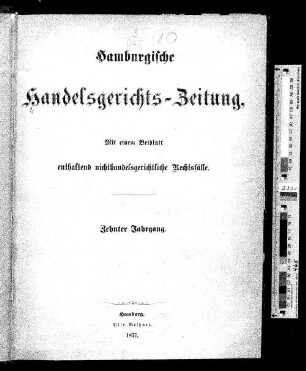 10.1877: Hamburgische Handelsgerichts-Zeitung