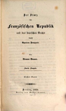 Der Fall und Untergang der neuesten Revolutionen, 1,1. Der Sturz der Französischen Republik und des deutschen Reichs