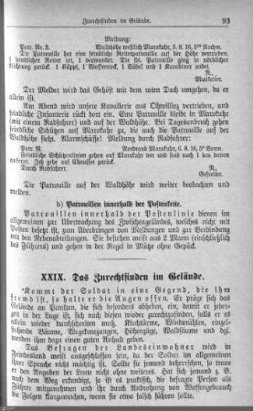 XXIX. Das Zurechtfinden im Gelände