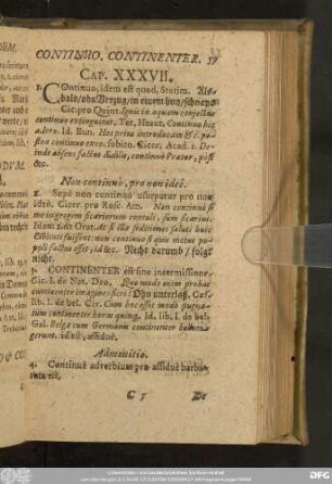 De Adverbio Continuo & Continenter. Cap. XXXVII.