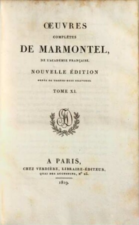 Oeuvres complètes de Marmontel, 11. La pharsale de Lucain