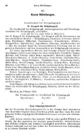 88-89, III. Kurze Mitteilungen