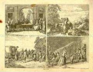 Einige spätere menschliche Begierden - Tafel XVIII aus Basedow's Elementarwerk (4 Abb.)