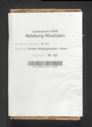 Lagerbuch und Kopiar des Klosters Wedinghausen: