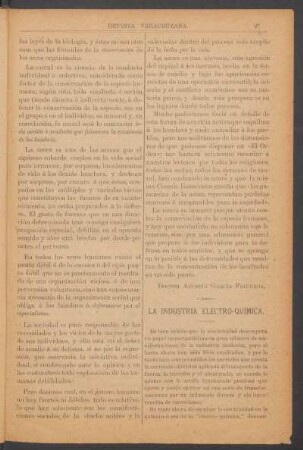 La industría electro-química. : [Boletín de la Sociedad Agrícola Mexicana.)