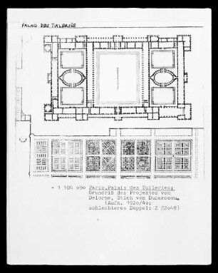 Paris, Palais des Tuileries, Grundriss des Projektes von Delorme