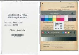 Entnazifizierung Lieselotte Stein , geb. 15.08.1909 (Lehrerin)