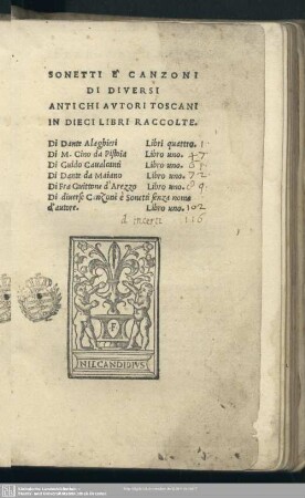 Sonetti e canzoni di diversi antichi autori Toscani in dieci libri raccolte - Mscr.Dresd.Ob.48