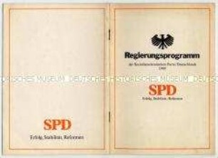 Broschüre mit dem Regierungsprogramm der SPD für die Bundestagswahl 1969