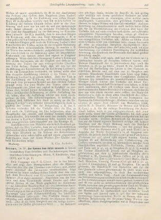 497-499 [Rezension] Bremme, W., Der Hymnus Jesu dulcis memoria