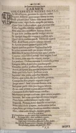 In Commendationem Operis CARMEN JOH. GABRIELIS MAJERI, Helv. P. L. C.