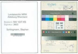 Entnazifizierung Stephan Schlingmann , geb. 16.05.1899 ()