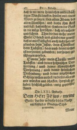 Die LXXI. Andacht - Die LXXIII. Andacht.