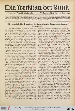 Die wirtschaftliche Bedeutung der internationalen Kunstausstellungen