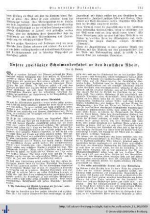 Unsere zweitägige Schulwanderfahrt an den deutschen Rhein