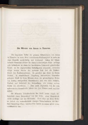 Die Münzen von Aenus in Thracien