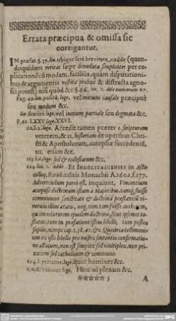 Errata praecipua & omissa sic corrigantur