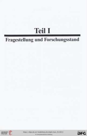 Teil I: Fragestellung und Forschungsstand