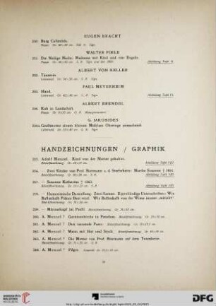 Handzeichnungen/Graphik (Nr. 255-361)