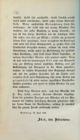 An die Geschichtsfreunde des ehemaligen Fürstbisthums Bamberg